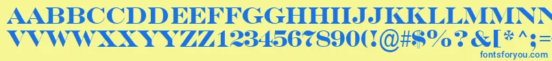 ASerifertitulBold Font – Blue Fonts on Yellow Background