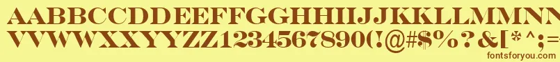 Шрифт ASerifertitulBold – коричневые шрифты на жёлтом фоне