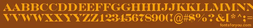 フォントASerifertitulBold – オレンジ色の文字が茶色の背景にあります。