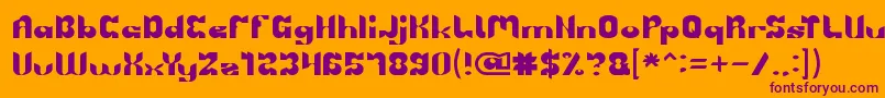BRIGADE OF LOVE Font – Purple Fonts on Orange Background