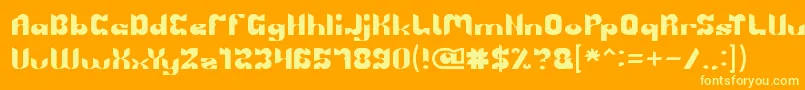 フォントBRIGADE OF LOVE – オレンジの背景に黄色の文字