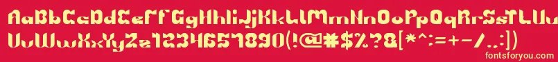 BRIGADE OF LOVE Font – Yellow Fonts on Red Background