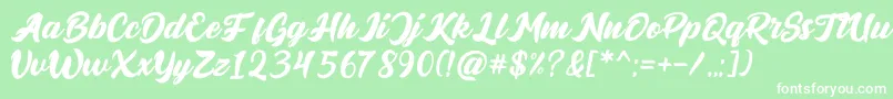 fuente BrigestScript – Fuentes Blancas Sobre Fondo Verde