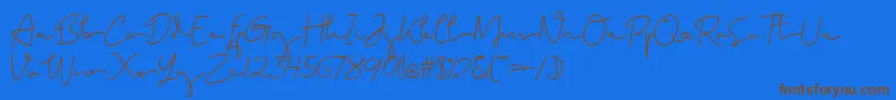 Brighamdemo Font – Brown Fonts on Blue Background