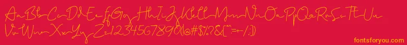 Brighamdemo Font – Orange Fonts on Red Background