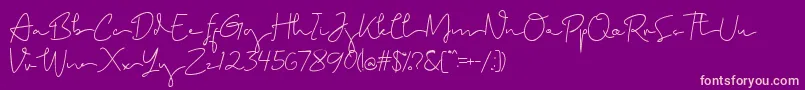 Brighamdemo Font – Pink Fonts on Purple Background