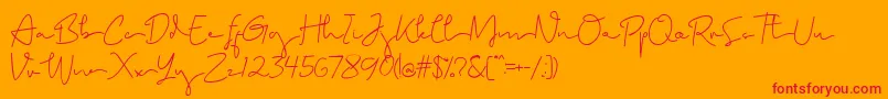 Brighamdemo Font – Red Fonts on Orange Background
