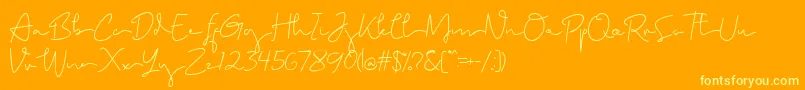 Brighamdemo Font – Yellow Fonts on Orange Background