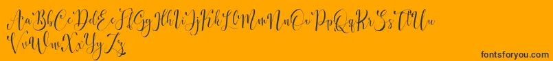 Brighlon free-Schriftart – Schwarze Schriften auf orangefarbenem Hintergrund