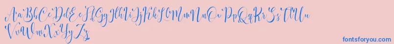 Brighlon free-Schriftart – Blaue Schriften auf rosa Hintergrund