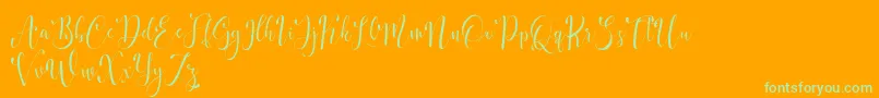 Brighlon free-Schriftart – Grüne Schriften auf orangefarbenem Hintergrund