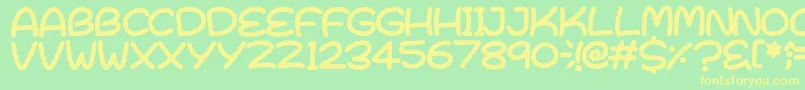 Bright  Early Font – Yellow Fonts on Green Background