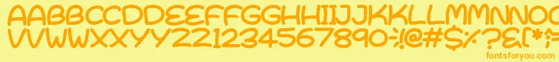 フォントBright  Early – オレンジの文字が黄色の背景にあります。
