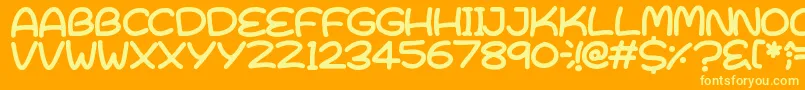 フォントBright  Early – オレンジの背景に黄色の文字