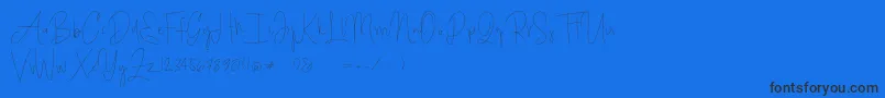 Bright Daddy-Schriftart – Schwarze Schriften auf blauem Hintergrund