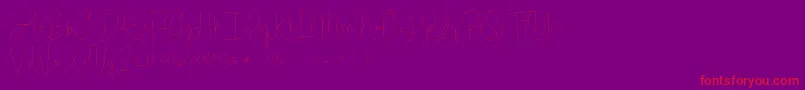 Bright Daddy-Schriftart – Rote Schriften auf violettem Hintergrund