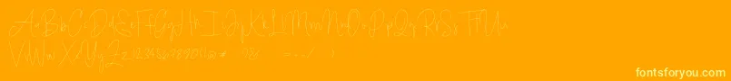 Bright Daddy-Schriftart – Gelbe Schriften auf orangefarbenem Hintergrund