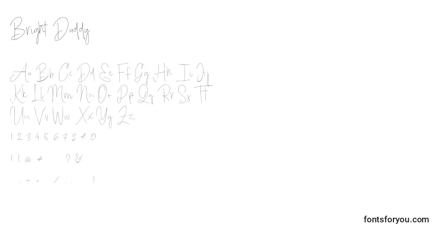 Schriftart Bright Daddy (122129) – Alphabet, Zahlen, spezielle Symbole