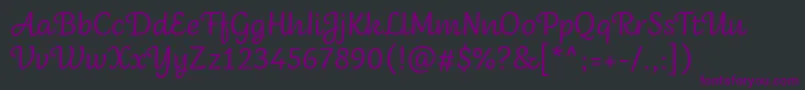 フォントJasminaFyRegular – 黒い背景に紫のフォント