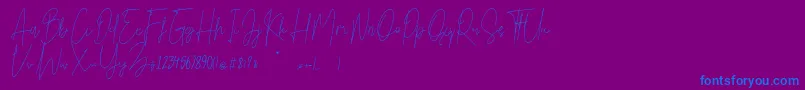 Bright Salkiy Font – Blue Fonts on Purple Background