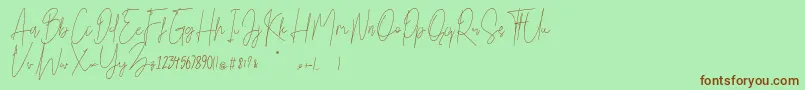 Bright Salkiy Font – Brown Fonts on Green Background