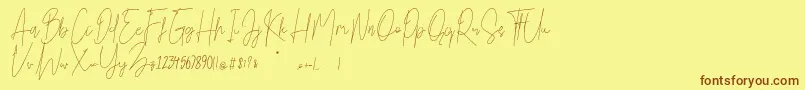 Bright Salkiy Font – Brown Fonts on Yellow Background