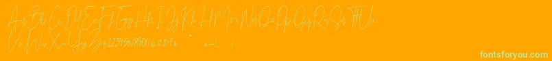 Bright Salkiy Font – Green Fonts on Orange Background