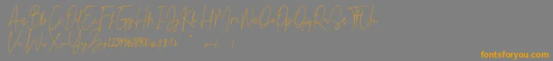 Bright Salkiy Font – Orange Fonts on Gray Background