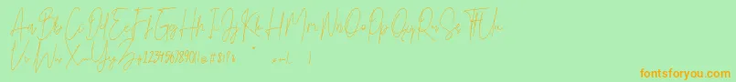 Bright Salkiy Font – Orange Fonts on Green Background