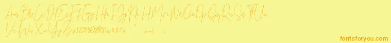 Bright Salkiy Font – Orange Fonts on Yellow Background