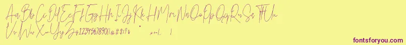 Bright Salkiy Font – Purple Fonts on Yellow Background