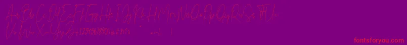 Bright Salkiy-Schriftart – Rote Schriften auf violettem Hintergrund