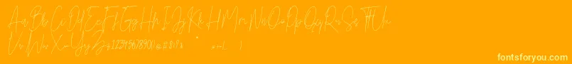 Bright Salkiy Font – Yellow Fonts on Orange Background