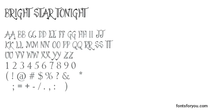 A fonte Bright Star Tonight – alfabeto, números, caracteres especiais
