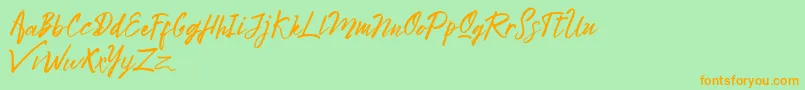 Bright Sunshine Demo Font – Orange Fonts on Green Background