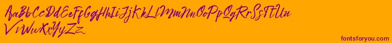 Bright Sunshine Demo Font – Purple Fonts on Orange Background