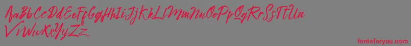 Bright Sunshine Demo-Schriftart – Rote Schriften auf grauem Hintergrund