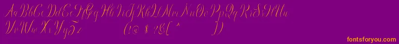 Brightday Demo-fontti – oranssit fontit violetilla taustalla