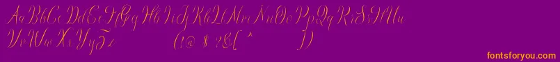 Brightday Demo-Schriftart – Orangefarbene Schriften auf violettem Hintergrund