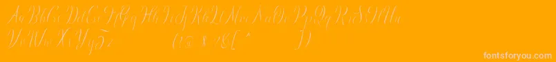 Brightday Demo-Schriftart – Rosa Schriften auf orangefarbenem Hintergrund