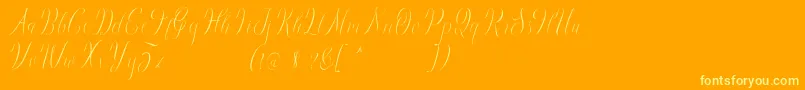 Fonte Brightday Demo – fontes amarelas em um fundo laranja