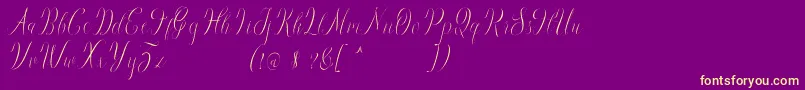 Brightday Demo-fontti – keltaiset fontit violetilla taustalla