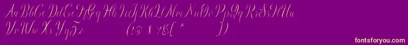 Brightday Demo-Schriftart – Gelbe Schriften auf violettem Hintergrund