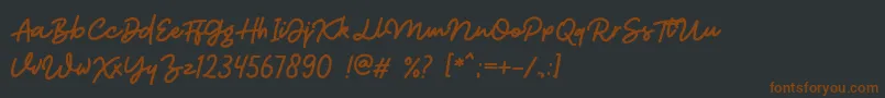 Шрифт Brighter DEMO – коричневые шрифты на чёрном фоне