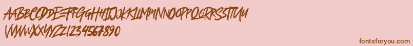 フォントBrightland – ピンクの背景に茶色のフォント