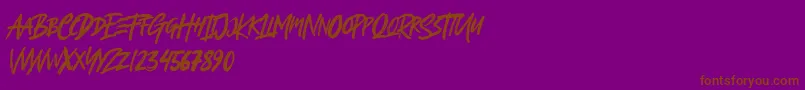 Brightland-Schriftart – Braune Schriften auf violettem Hintergrund