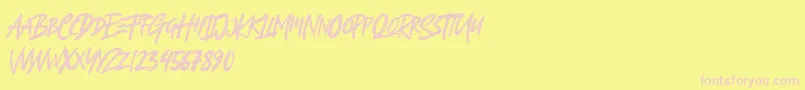 Шрифт Brightland – розовые шрифты на жёлтом фоне