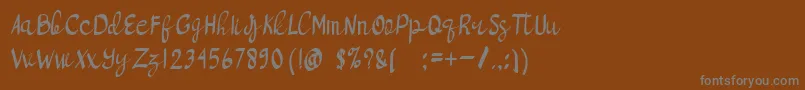 フォントbrightlight – 茶色の背景に灰色の文字