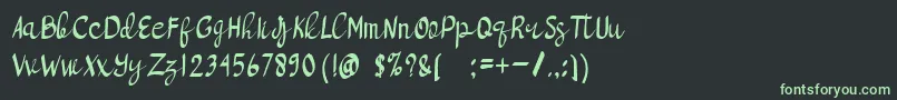 brightlight-fontti – vihreät fontit mustalla taustalla