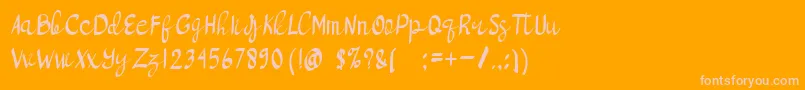 brightlight Font – Pink Fonts on Orange Background